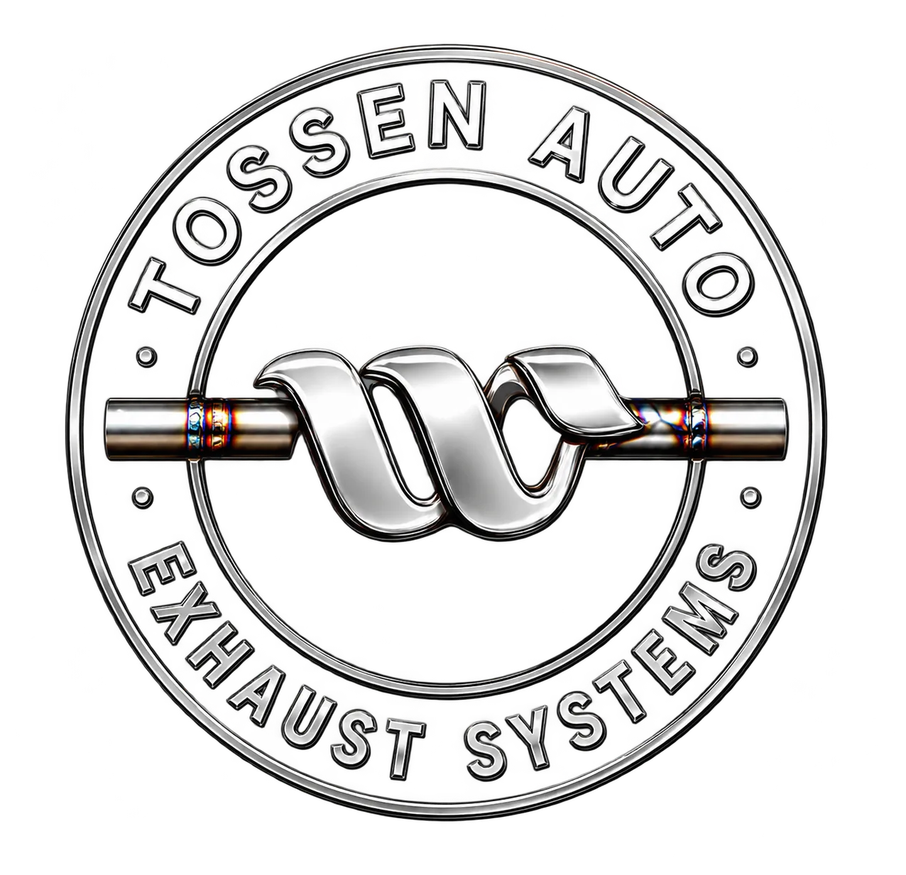 Металлический логотип TOSSEN AUTO на прозрачном фоне-2